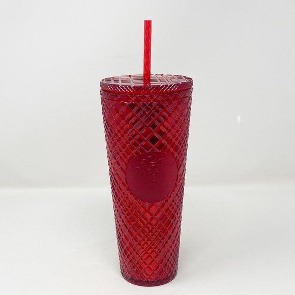 STARBUCKS LIMITED EDITION Red Jeweled Cold Cup Tumbler - Picture 13 of 13